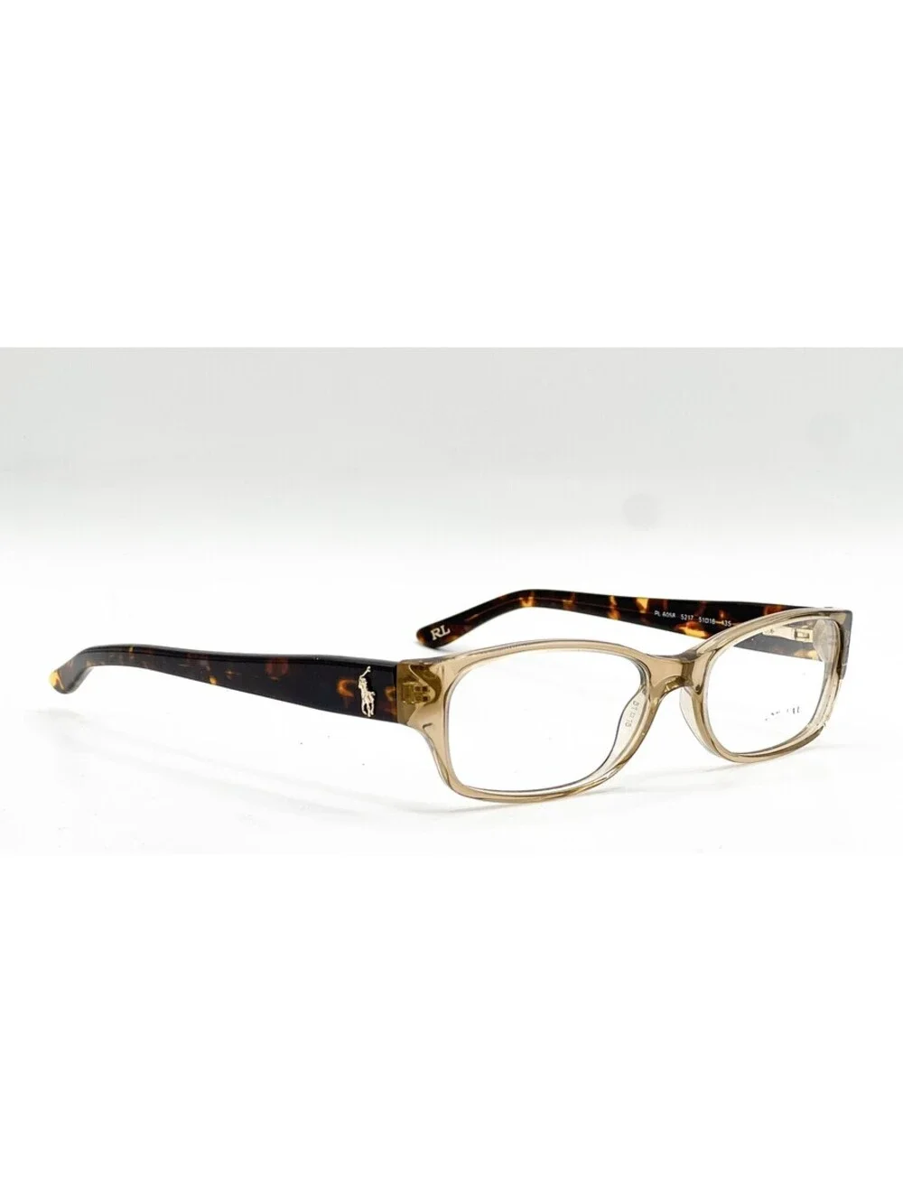 Ralph Lauren RL 6058 5217 Mud Transparent Rectangle Eyeglass Frames 51-16-135